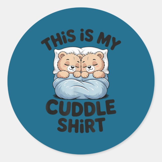 Cute Matching Bear This Is My Cuddle  Runder Aufkleber (Vorderseite)