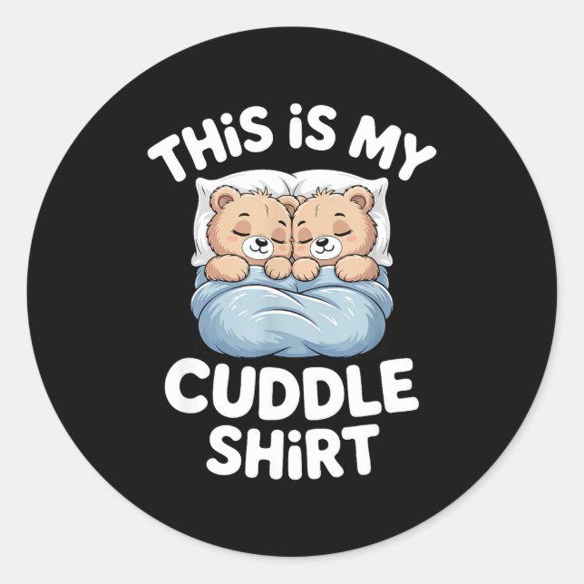 Cute Matching Bear This Is My Cuddle  Runder Aufkleber (Vorderseite)