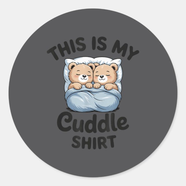 Cute Matching Bear This Is My Cuddle  Runder Aufkleber (Vorderseite)