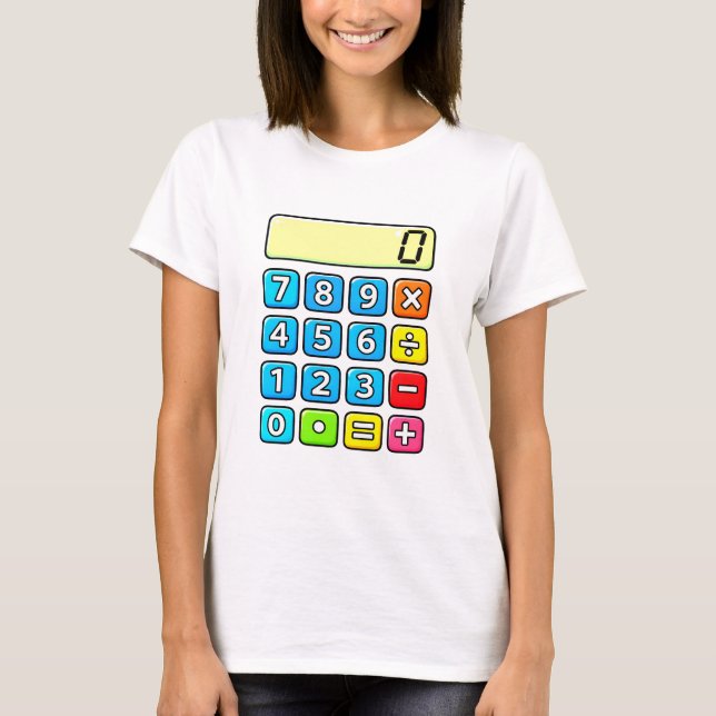 Cute Maths Calculator Numbers Cartoon T Shirt Kids (Vorderseite)