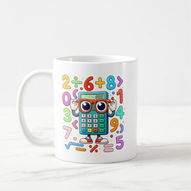 Cute Maths Calculator Numbers Mug for Kids Kaffeetasse (Links)
