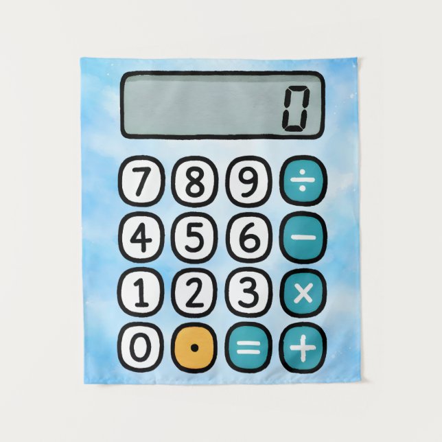 Cute Maths Calculator Poster for Kids Wandteppich (Vorderseite)