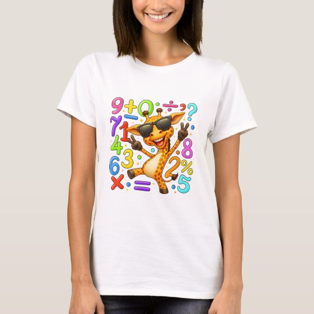Cute Maths Fox Numbers T Shirt for Kids (Vorderseite)