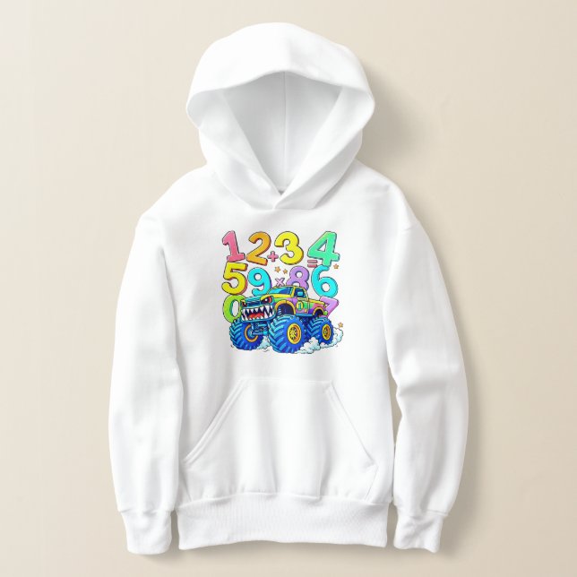 Cute Maths Numbers Car Cartoon Hoodie Kids UK!! (Ablage )