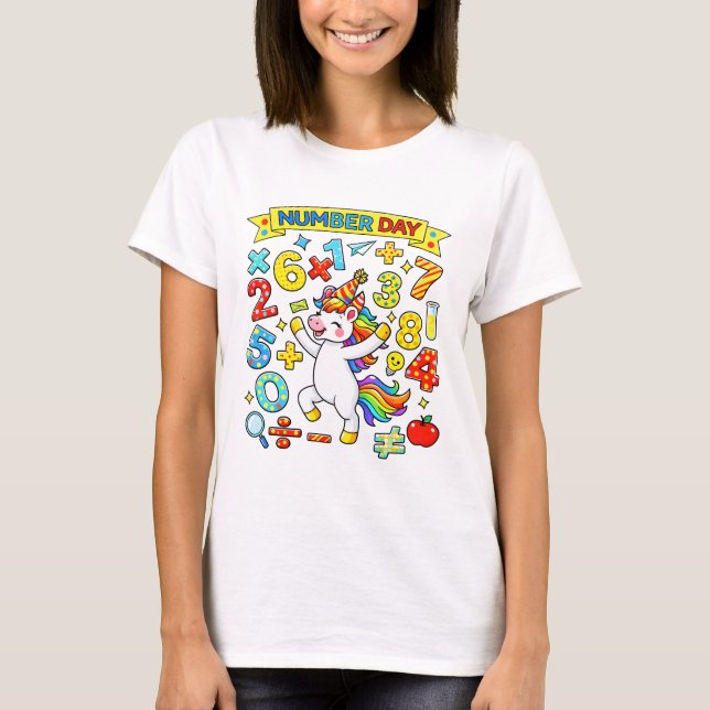 Cute Maths Numbers Learning Cartoon T Shirt KidsUK (Vorderseite)