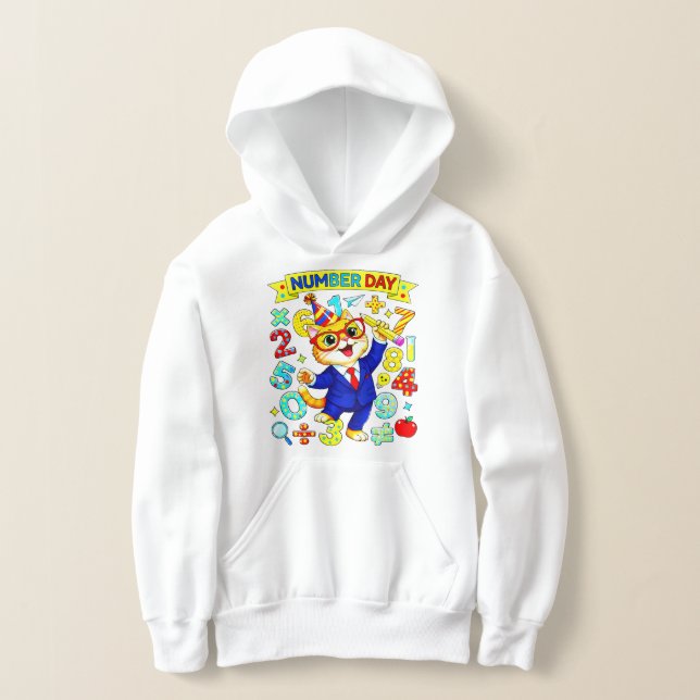 Cute Maths Numbers Mouse Number Day Hoodie Kids UK (Ablage )