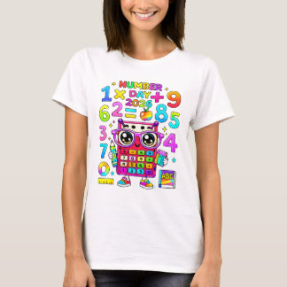 Cute Maths Numbers Panda Calculator T Shirt KidsUK