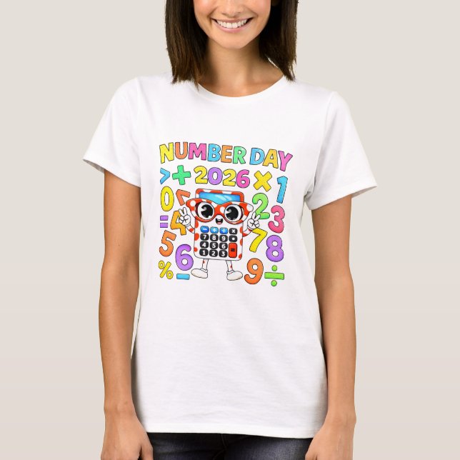 Cute Maths Numbers Robot Calculator T Shirt Kids!! (Vorderseite)