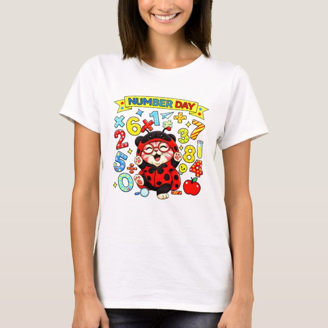 Cute Maths Numbers Santa Cartoon T Shirt Kids UK ! (Vorderseite)