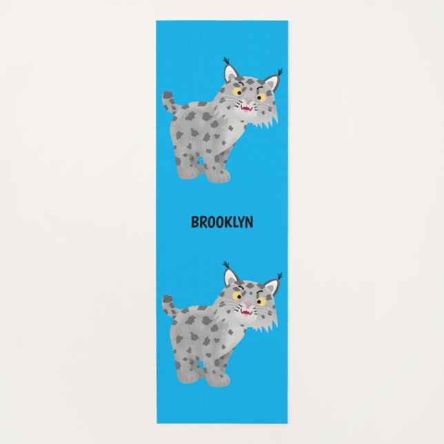 Cute mean bobcat lynx cartoon  yogamatte (Vorderseite)