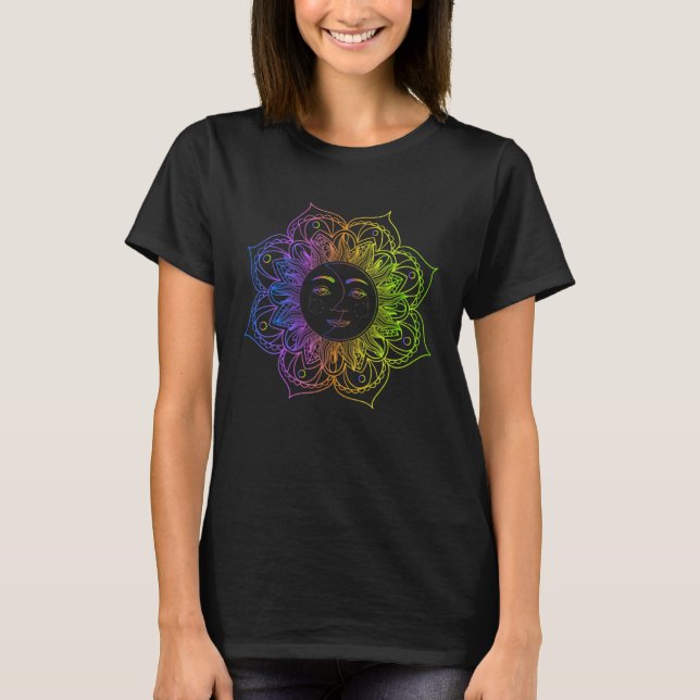 Cute Meditation Tees  Namaste Sun and Moon Yoga (Vorderseite)