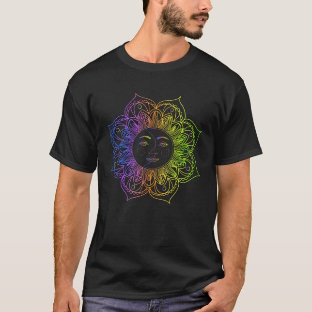 Cute Meditation Tees  Namaste Sun and Moon Yoga (Vorderseite)