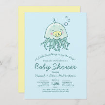 Cute méduse Baby shower Kawaii Invitation