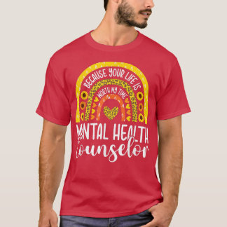 Cute Mental Health Counselor Counseling Sunflower T-Shirt
