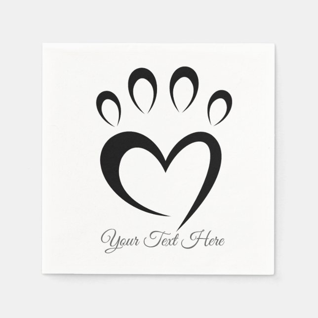 Cute Meow Paw Custom Text Personalized  Serviette (Vorderseite)