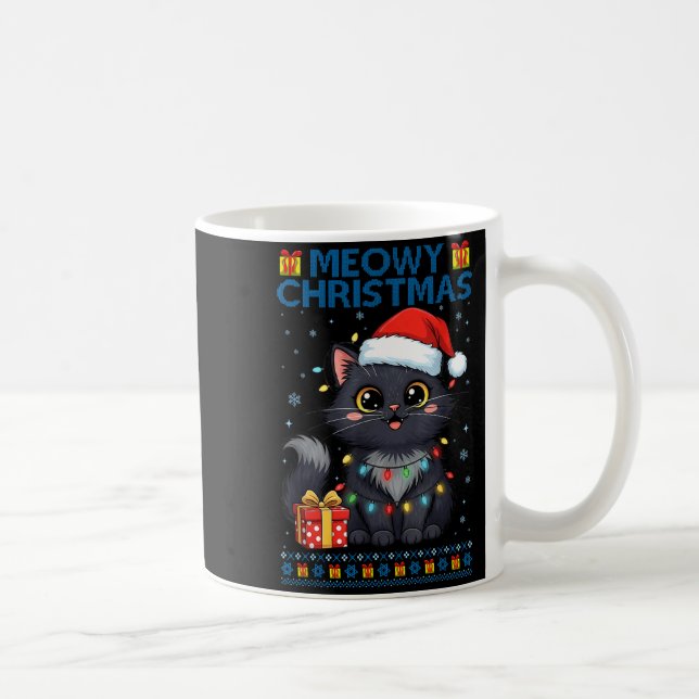 Cute Meowy Christmas Cat – Kawaii Holiday Kitty Te Kaffeetasse (Rechts)