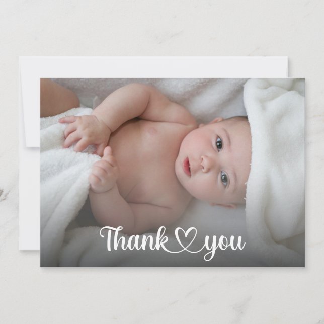 Cute Merci Coeur Nouveau bébé Douche personnalisée (Devant)