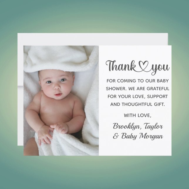 Cute Merci Coeur Photo personnalisée Nouveau bébé  (Créateur téléchargé)