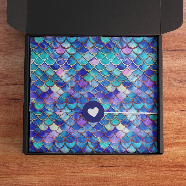 Cute Mermaid Scales Pattern Girls Birthday Seidenpapier (Von Creator hochgeladen)