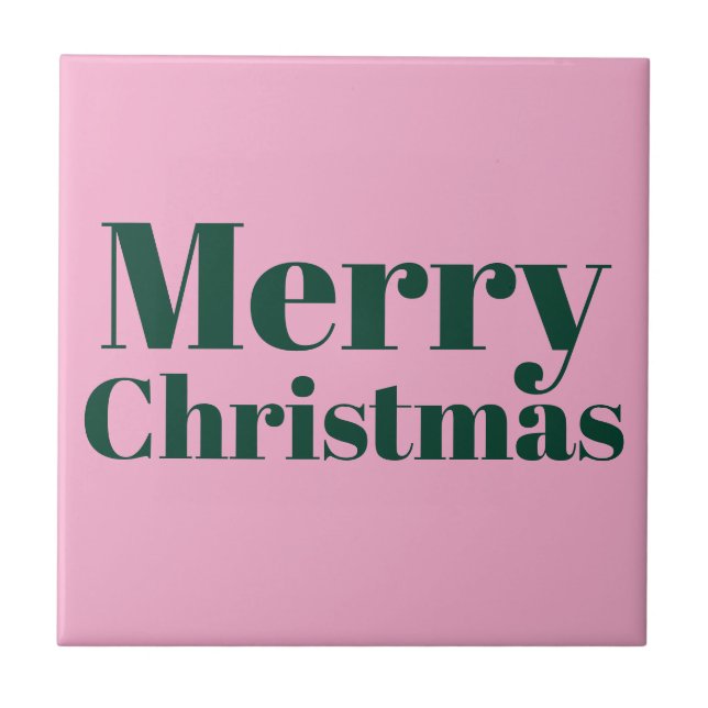 Cute Merry Christmas Ceramic Tile. Fliese (Vorderseite)