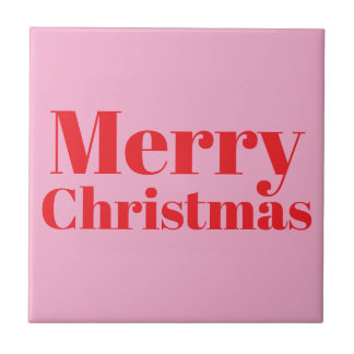 Cute Merry Christmas Ceramic Tile. Fliese