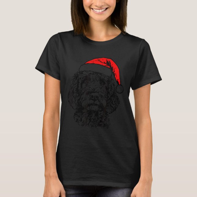Cute Merry Christmas Goldendoodle Santa Christmas  T-Shirt (Vorderseite)