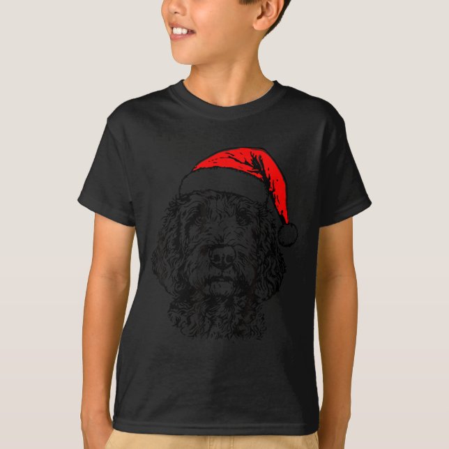 Cute Merry Christmas Goldendoodle Santa Christmas  T-Shirt (Vorderseite)