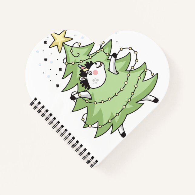 Cute Merry Christmas unicorn Notizbuch (Vorderseite)