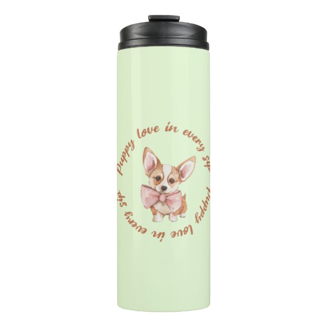  Cute Minimal Dog Lover Thermal Tumbler Thermosbecher (Vorderseite)