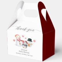 Cute Minimal Winter Penguin Snowman Baby Shower