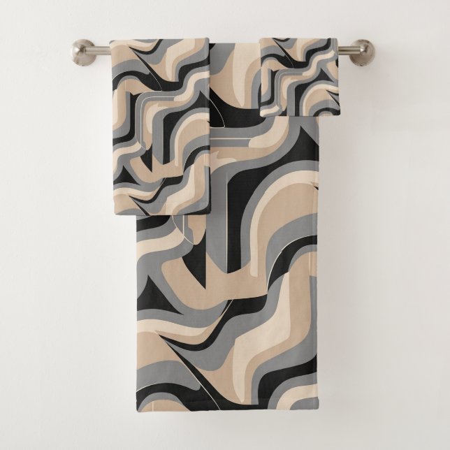 Cute minimalist tiled pattern  badhandtuch set (Insitu)