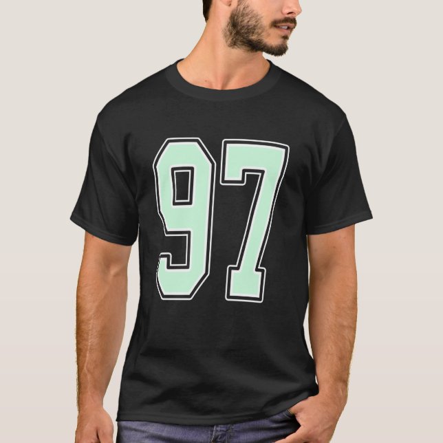Cute Mint Green Number 97 Jersey Player Uniform #9 T-Shirt (Vorderseite)
