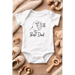 Cute Modern Best Dad  Baby Strampler