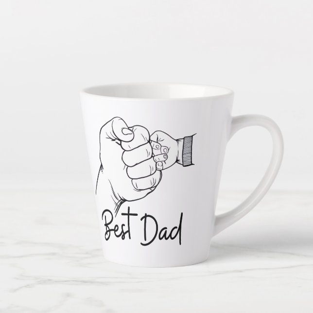 Cute Modern Best Dad  Milchtasse (Rechts)