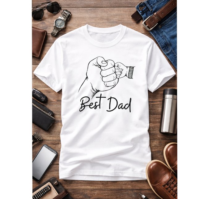 Cute Modern Best Dad  T-Shirt (Von Creator hochgeladen)