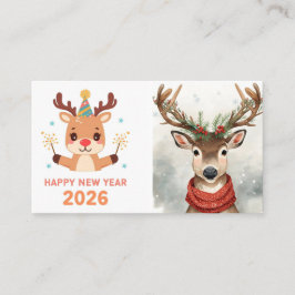 cute modern happy new year business card visitenkarte