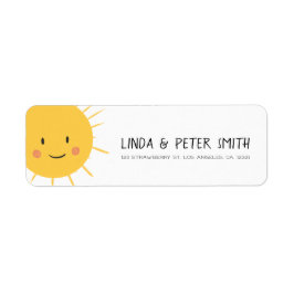 Cute Modern Sun Smiling Return Address