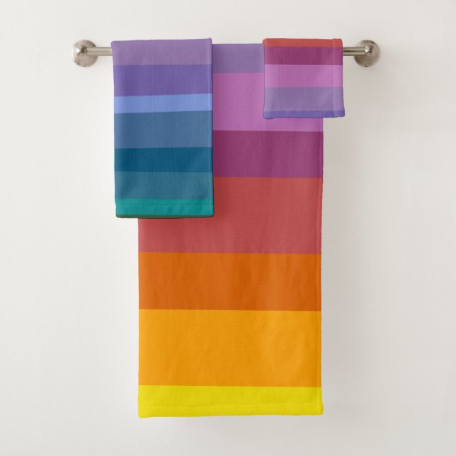 Cute Moderne Abstrait Vibrant Arc-en-ciel rayures  (En situation)