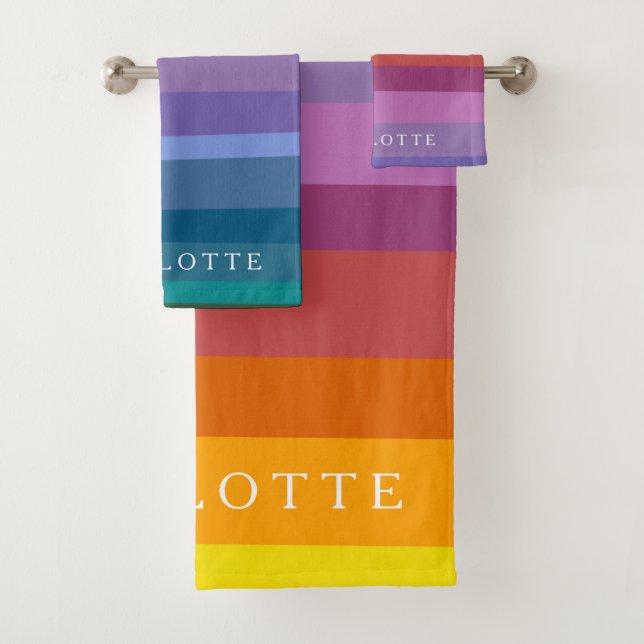 Cute Moderne Abstrait Vibrant Arc-en-ciel rayures  (En situation)