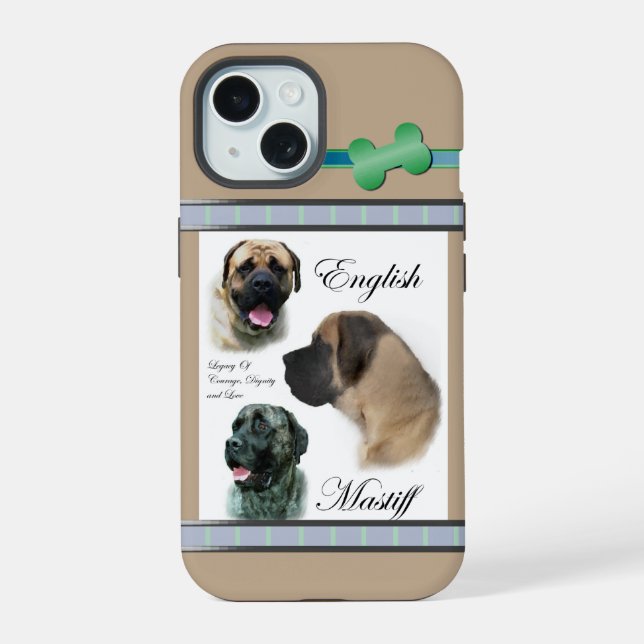 Cute moderne anglais mastiff Dog Art (Verso)