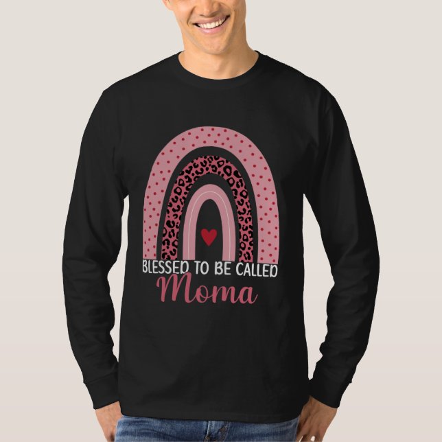 Cute Mom Grandma Blessed To Be Called Moma Leopard T-Shirt (Vorderseite)
