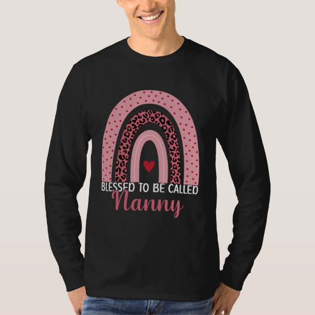Cute Mom Grandma Blessed To Be Called Nanny Leopar T-Shirt (Vorderseite)