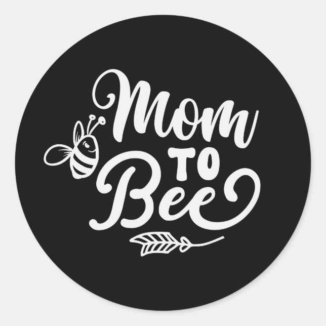 Cute Mom-to-be word art  Runder Aufkleber (Vorderseite)