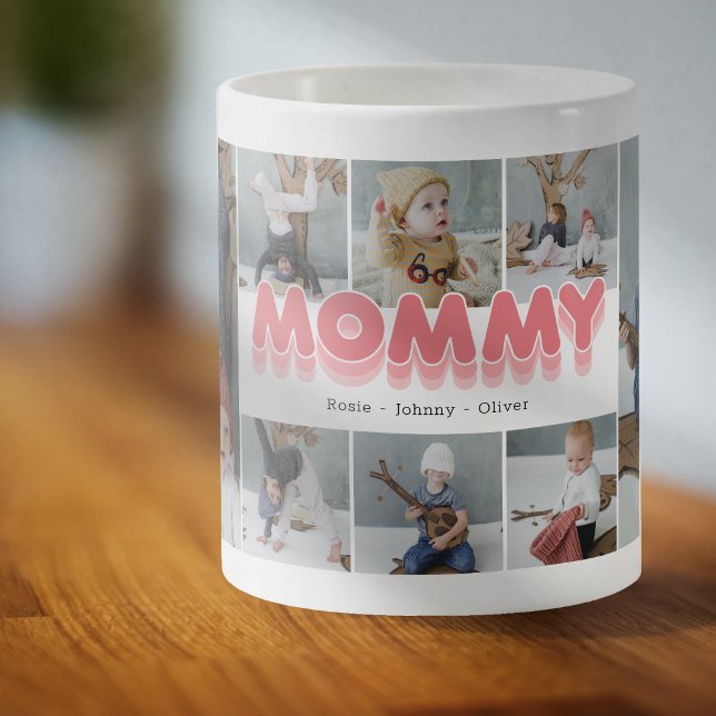Cute Mommy 8 Photo Collage Café Mug (Créateur téléchargé)