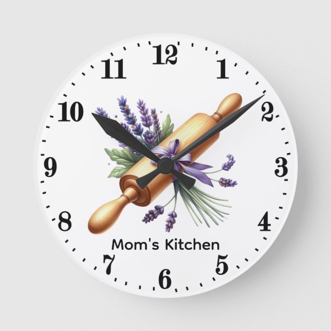 Cute Mom's kitchen baking lovers Runde Wanduhr (Vorderseite)