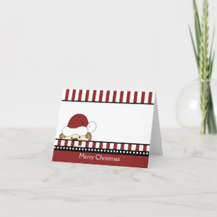 CUTE MONKEY PÈRE NOËL CARTE DE NOËL