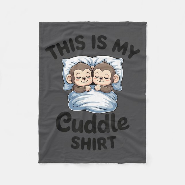 Cute Monkey Sleep Couple This Is My Cuddle  Fleecedecke (Vorderseite)