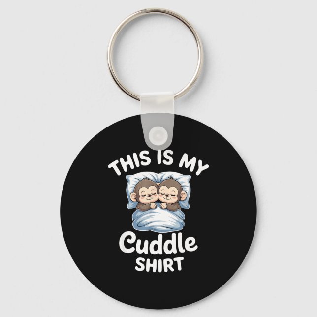 Cute Monkey Sleep Couple This Is My Cuddle  Schlüsselanhänger (Vorderseite)