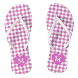 Cute Monogram Pink geprüft Flip Flops