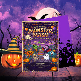 Cute Monster Mash Halloween Kids Birthday Party  Einladung